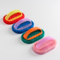 Щётка абразивная с ручкой Доляна, 15&times;8 см, цвет МИКС