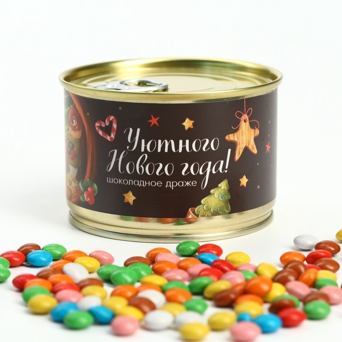 Шоколадное драже в банке Шоколадное драже в банке "Уютного нового года", 100 г