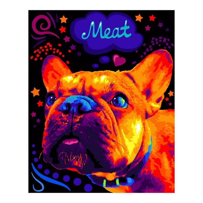 Картина по номерам «Яркий бульдог», холст на подрамнике, 40 × 50 см Картина по номерам «Яркий бульдог», холст на подрамнике, 40 × 50 см