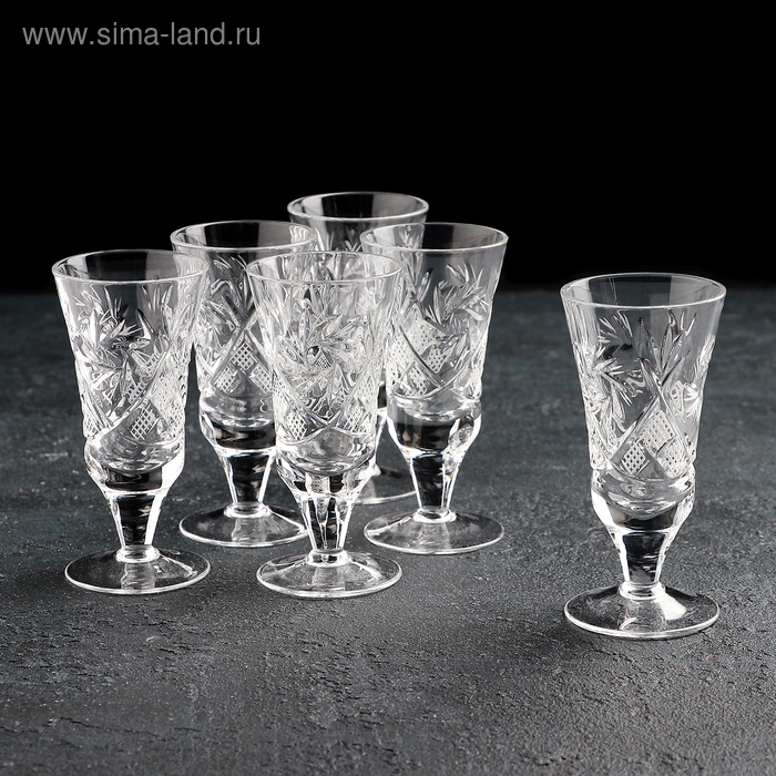 Набор рюмок хрустальных «Мельница», 25 мл, 6 шт Набор рюмок хрустальных «Мельница», 25 мл, 6 шт