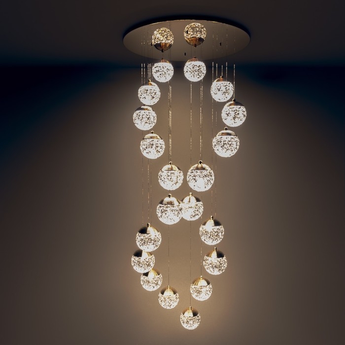 Светильник-каскад Светильник-каскад "Медея" 20хLED 60Вт 3000-6000К золото 70х70х250 см BayerLux