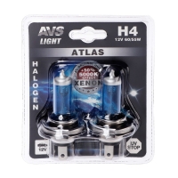 Галогенная лампа AVS ATLAS, H4, 12 В, 60/55 Вт, набор 2 шт Галогенная лампа AVS ATLAS, H4, 12 В, 60/55 Вт, набор 2 шт