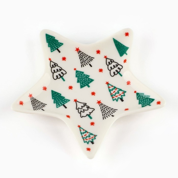 Новый год. Подставка под чайный пакетик &laquo;Зимний лес&raquo;, 8.7 х 8.7 см