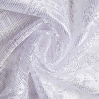 Тюль на кухню со шторной лентой, 170х250 см, цвет белый, 100% полиэстер Тюль на кухню со шторной лентой, 170х250 см, цвет белый, 100% полиэстер