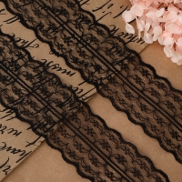 Кружево капроновое, 45 мм &times; 10 &plusmn; 1 м, цвет чёрный