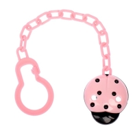 Держатель для соски - пустышки &laquo;Божья коровка&raquo;, на цепочке, цвет розовый