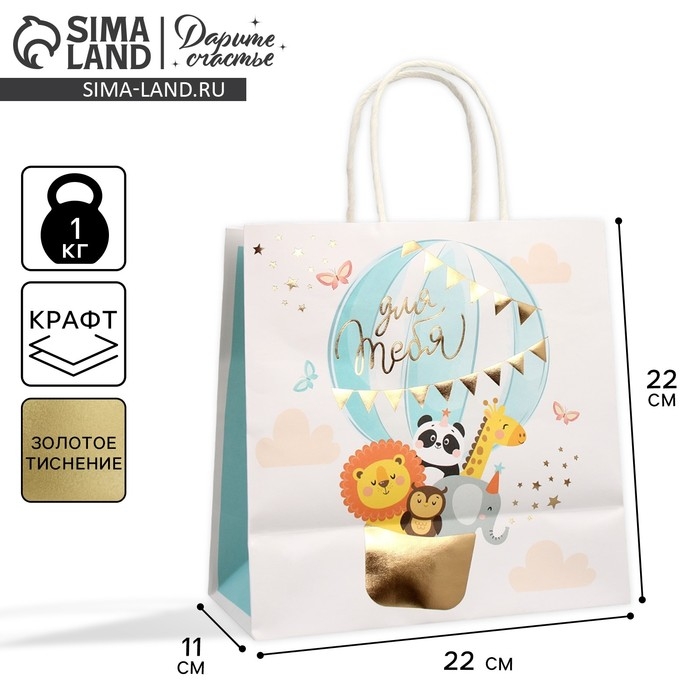 Пакет подарочный, упаковка, &laquo;Тебе солнышко&raquo;, 22 х 22 х 11 см