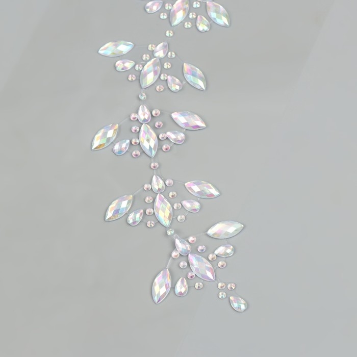 Наклейка пластик стразы на волосы "Кристаллы"  26,5х13 см