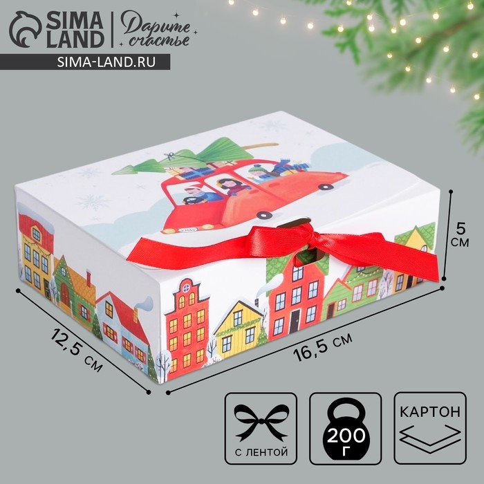 Коробка подарочная новогодняя складная «Новогодние истории», 16.5 х 12.5 х 5 см, Новый год Коробка подарочная новогодняя складная «Новогодние истории», 16.5 х 12.5 х 5 см, Новый год