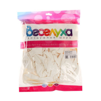 Шар латексный 12", пастель, набор 100 шт., цвет белый