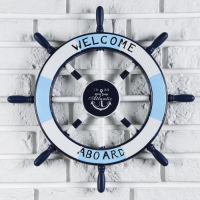 Декор интерьерный «Штурвал» на стену, бело-синий, 45 х 45 х 3 см Декор интерьерный «Штурвал» на стену, бело-синий, 45 х 45 х 3 см