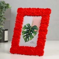 Фоторамка пластик 10х15 см "Пышные розы" красная 16х21 см Фоторамка пластик 10х15 см "Пышные розы" красная 16х21 см