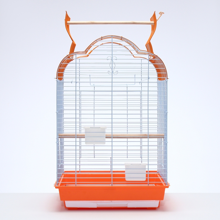 Клетка для птиц Bd-3/1o, раскрывающаяся крыша, 47,5х37х70 см, оранжевая (фасовка 6 шт)