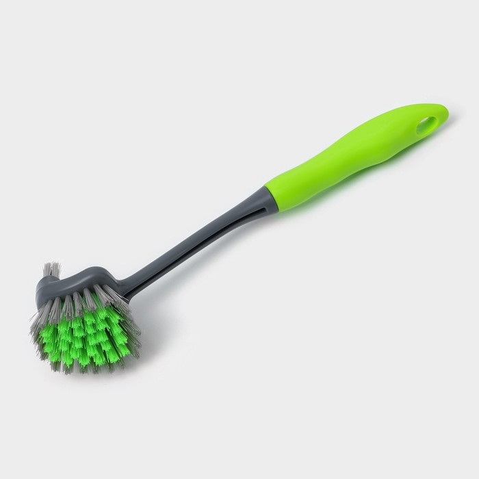 Щётка для посуды Доляна &laquo;Green day&raquo;, двойная, 5,5&times;7,5&times;28,5 см