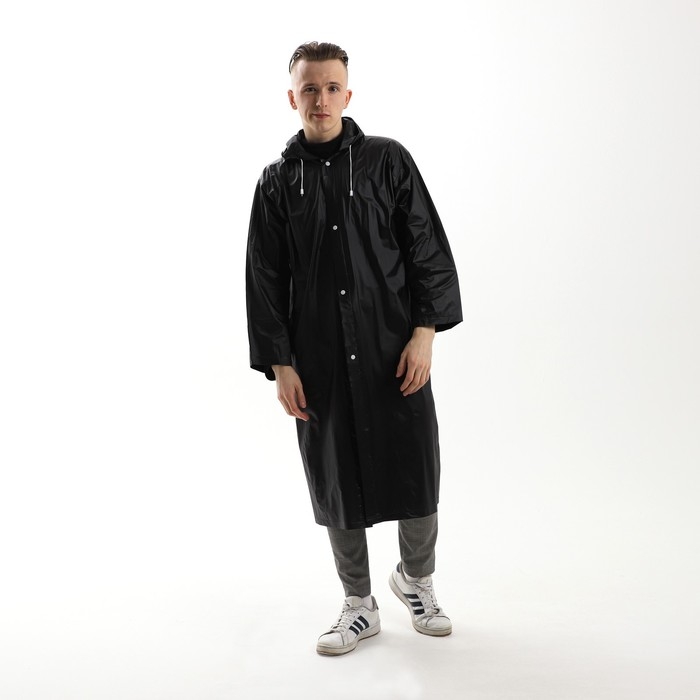 Дождевик взрослый плащ &laquo;Если вы это читаете, идёт дождь&raquo;, размер 42-48, 60 х 110 см, цвет чёрный