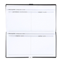 Еженедельник датир 2025г 175х95мм мягк обл иск кож 64л ESCALADA, бл тис, бл 70 г/м&sup2;,чёрный