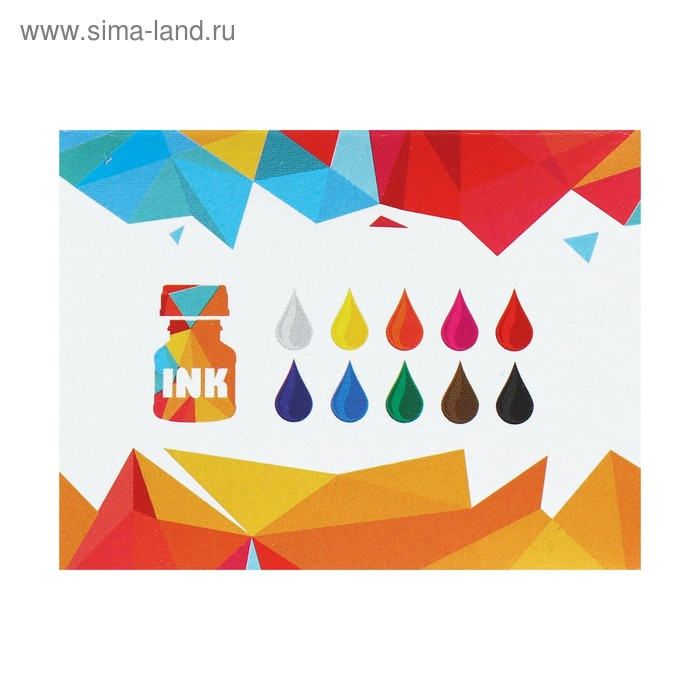 Набор цветной туши Koh-I-Noor, 10 цветов в тубах по 20 мл, картонная упаковка Набор цветной туши Koh-I-Noor, 10 цветов в тубах по 20 мл, картонная упаковка