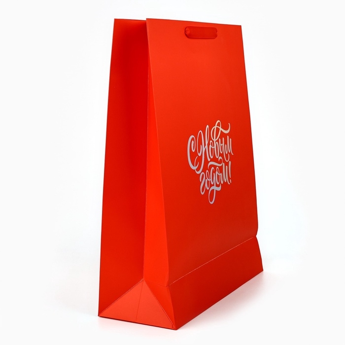 Пакет подарочный новогодний &laquo;С Новым годом&raquo;, голография, L 31 х 11.5 х 40 см, Новый год