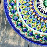 Ляган Риштанская Керамика "Узоры", 32 см, синий Ляган Риштанская Керамика "Узоры", 32 см, синий