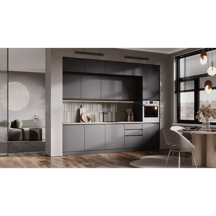 Кухонный гарнитур в потолок 3000 Виктория, Графит