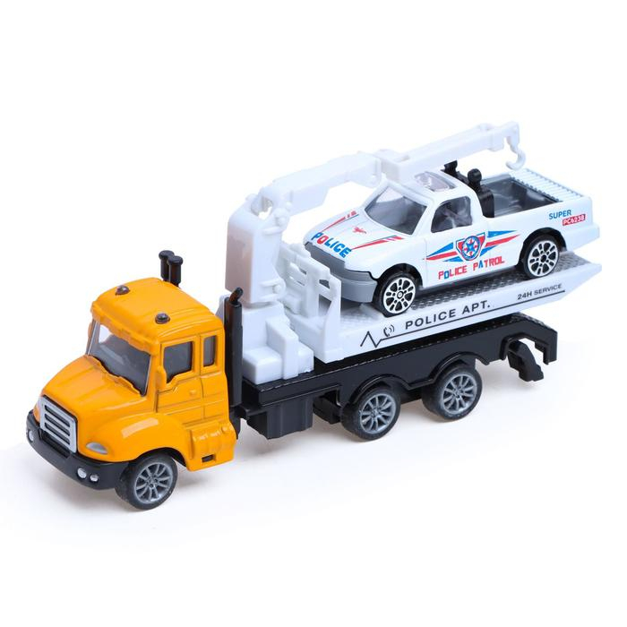 Грузовик металлический &laquo;Эвакуатор&raquo;, с машинкой, инерция, МИКС