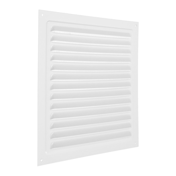 Решетка вентиляционная ZEIN Люкс РМ2525, 250 х 250 мм, с сеткой, металлическая, белая