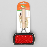 Двусторонняя щётка-расческа с деревянной ручкой, 10 Х 17 см Двусторонняя щётка-расческа с деревянной ручкой, 10 Х 17 см