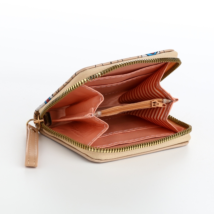 Кошелёк детский на молнии, цвет бежевый Кошелёк детский на молнии, цвет бежевый