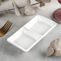 Менажница фарфоровая 2 ячейки Wilmax, 60 мл, 14,5&times;7,5 см, цвет белый