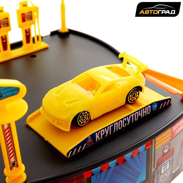 Парковка детская &laquo;Гараж&raquo;, в наборе 1 машинка, наклейки, дорожные знаки