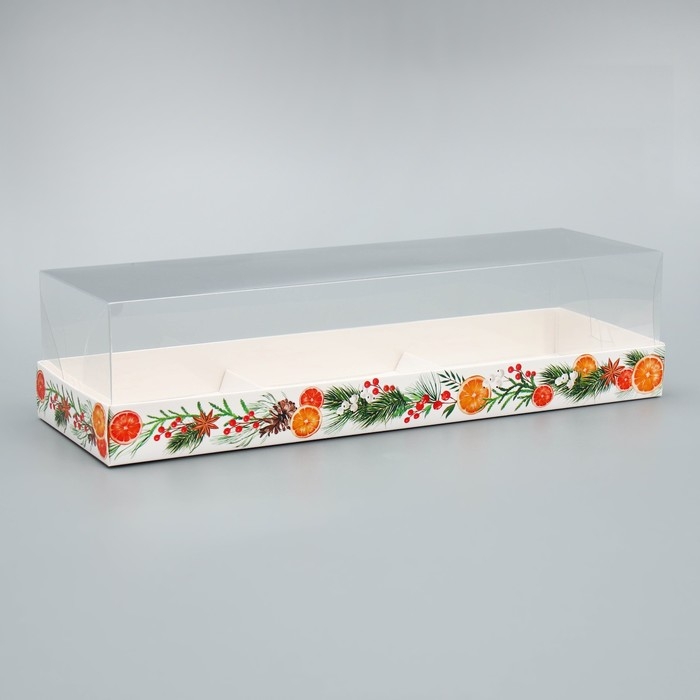 Коробка для для муссовых пирожных «С Новым годом, тепла и уюта», 27 х 8.6 х 6.5 см, Новый год Коробка для для муссовых пирожных «С Новым годом, тепла и уюта», 27 х 8.6 х 6.5 см, Новый год