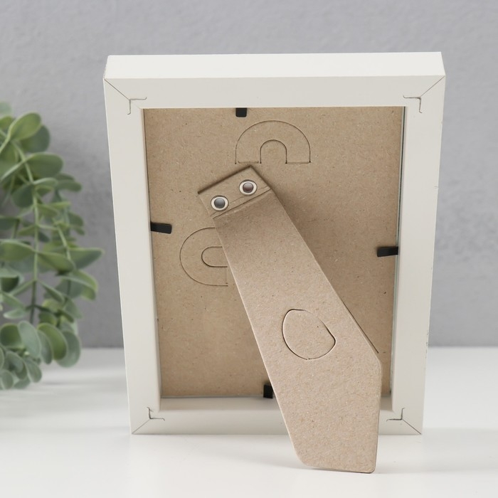 Фоторамка МДФ (100) 10х15 см, цвет белый (пластиковый экран)