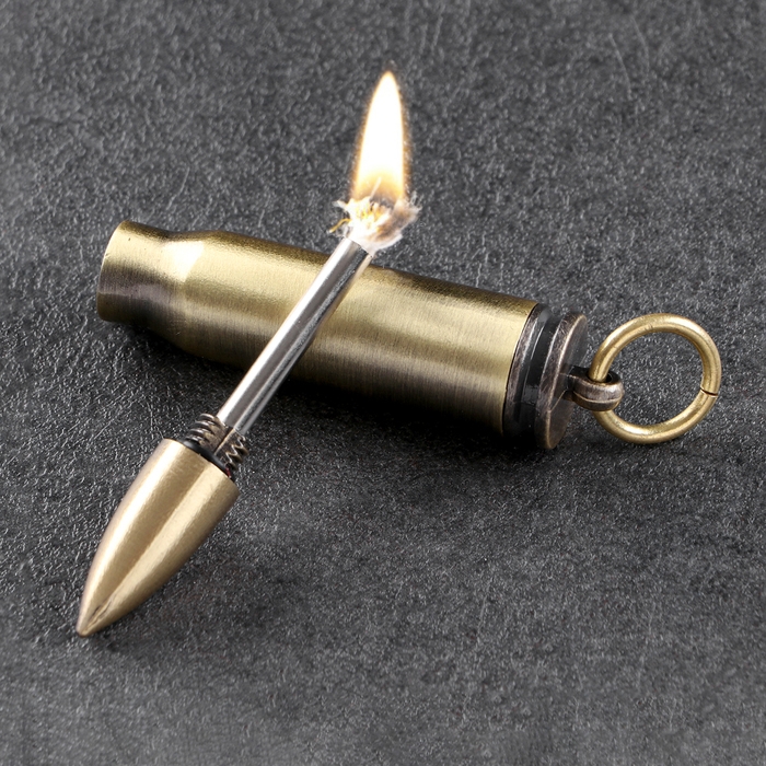 Вечная спичка Вечная спичка "Патрон" туристическая, с кольцом, 8 см