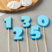 Силиконовый молд для леденцов и шоколада &laquo;Цифры&raquo;, h=5.5 см, цвет прозрачный