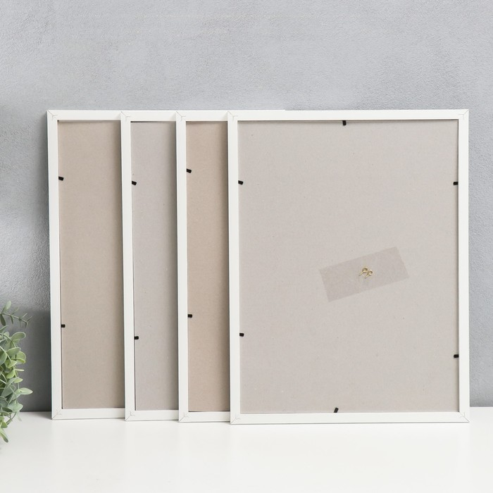 Набор фоторамок МДФ Набор фоторамок МДФ "OfficeSpace" 30х40 см, 4 шт, белый (пластиковый экран)