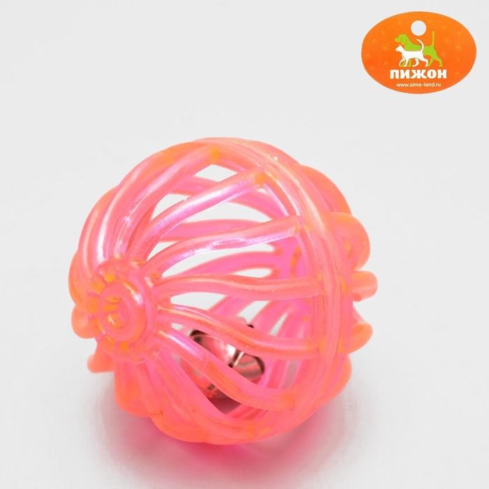 Набор из 2 пластиковых шариков с бубенчиком Набор из 2 пластиковых шариков с бубенчиком "Завитушки", 4 см, микс цветов