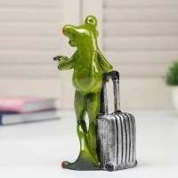 Сувенир полистоун лак "Лягушонок с чемоданом" 15,8х6,8х8,5 см