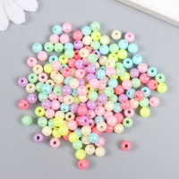Бусины для творчества пластик "Перламутр пастельных тонов" набор 20 гр  d=0,6 см