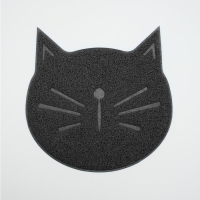 Коврик 2-в-1 под миску/туалет животных 38 х 38 см серый