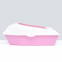 Туалет для кошек фигурный с бортом с совком, 54 х 38 х 20 см, бело-розовый Туалет для кошек фигурный с бортом с совком, 54 х 38 х 20 см, бело-розовый