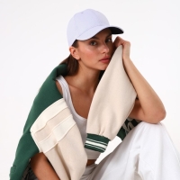 Кепка однотонная, цвет белый, х/б Кепка однотонная, цвет белый, х/б