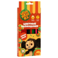 Карандаши 24 цвета Мульти-Пульти "Чебурашка", картон упак, европодвес Карандаши 24 цвета Мульти-Пульти "Чебурашка", картон упак, европодвес