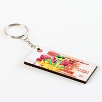 Брелок новогодний, для ключей, деревянный &laquo;Счастливая купюра&raquo;, 6,4 х 6,5 см