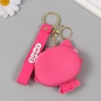 Брелок кошелёк с карабином, ремешком силикон "Котёнок с цветочком" 3х8,5х8,3 см Брелок кошелёк с карабином, ремешком силикон "Котёнок с цветочком" 3х8,5х8,3 см