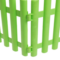 Ограждение декоративное, 30 &times; 300 см, 5 секций, пластик, салатовое, Greengo