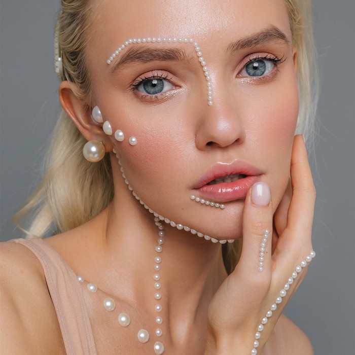 Жемчуг самоклеящийся, d = 3/4/5/6 мм, 165 шт на листе на листе, цвет белый Жемчуг самоклеящийся, d = 3/4/5/6 мм, 165 шт на листе на листе, цвет белый