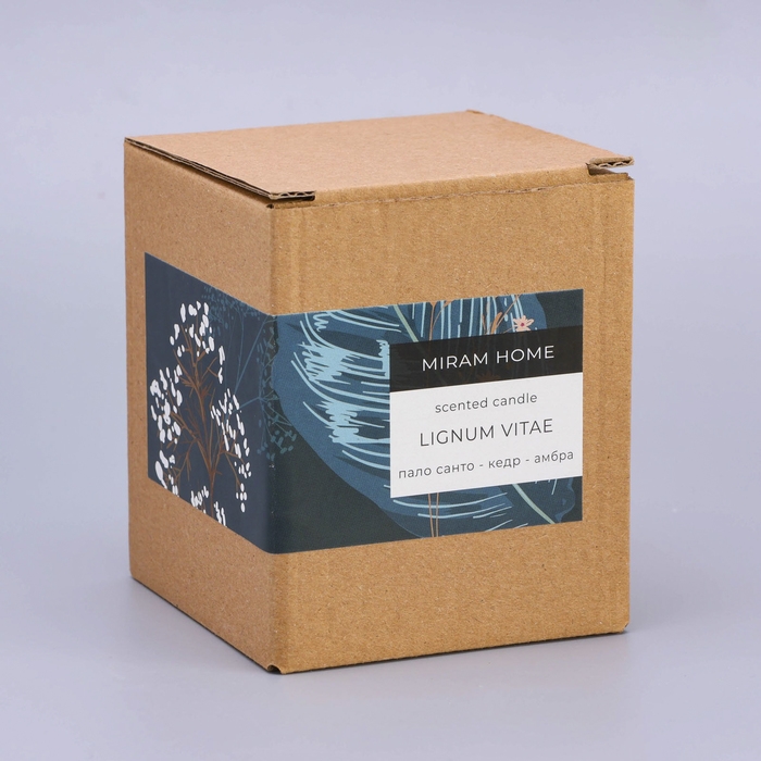 Свеча ароматическая в стекле "LIGNUM VITAE", пало санто, кедр и амбра, 200 г