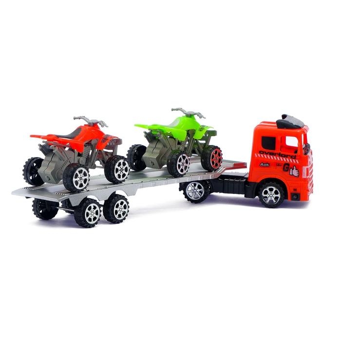 Грузовик инерционный &laquo;Автовоз&raquo;, с 2 квадроциклами, цвета МИКС