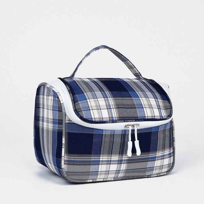 Косметичка на молнии, цвет синий/серый Косметичка на молнии, цвет синий/серый