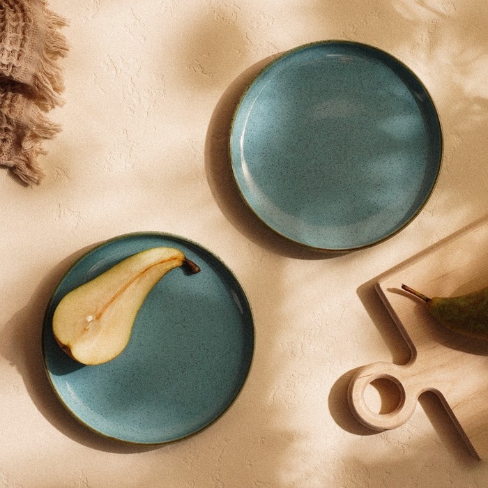 Набор тарелок фарфоровых SL Home «Аззура», d=20,3 см, цвет бирюзовый Набор тарелок фарфоровых SL Home «Аззура», d=20,3 см, цвет бирюзовый